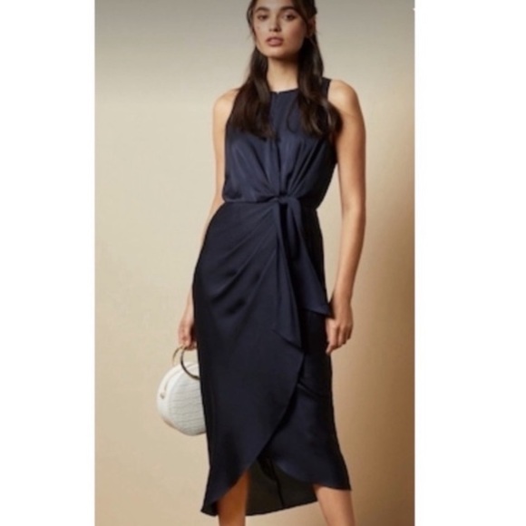 Ted Baker | Dresses | Nwt Ted Baker Poshan Midi Keyhole Detailed Satin Navy Dress Sz 6 Us Or Ted 
